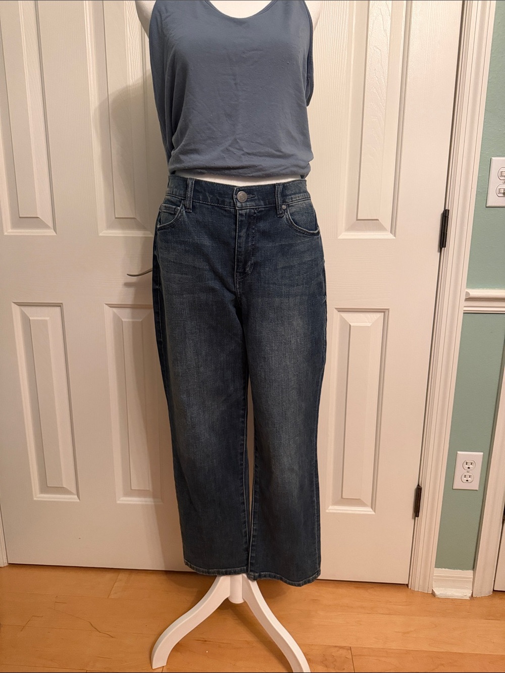 CAbi SoHo Dark Blue Wide-Leg High-Rise Jeans